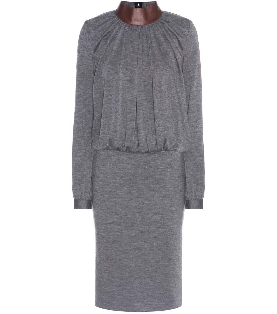 Tom Ford Wool-blend Dress In Grey Melaege Jersey | ModeSens