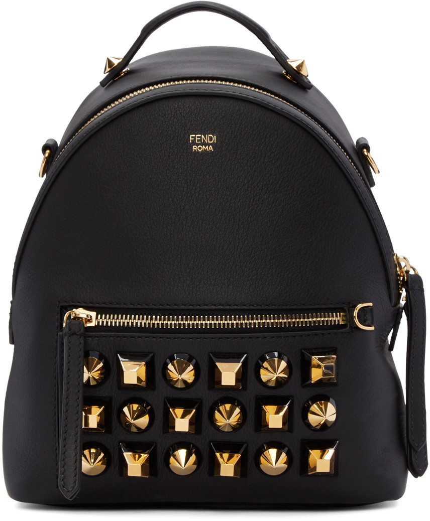 Fendi Studembellished Leather Crossbody Bag In Black ModeSens