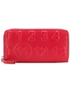 Maison Margiela Number Embossed Wallet In Red