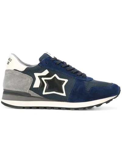 Atlantic Stars Argo Suede Leather And Mesh Sneaker In Blue