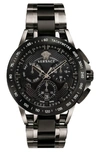 Versace Men's 45mm Sport Tech Chronograph Watch, Black/gray In Gunmetal/ Black