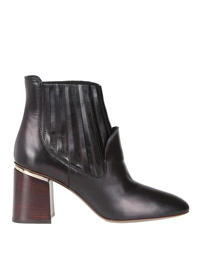 Tod's Black Leather Pointed Ankle Boots