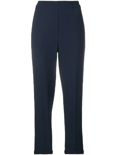 Antonelli Cropped Tapered Trousers - Blue