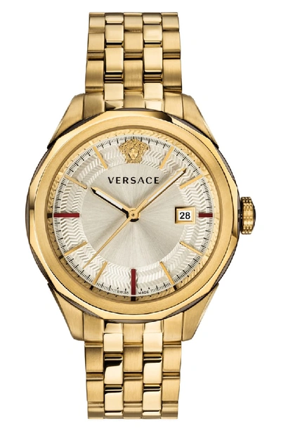 Versace Men's Glaze 43mm Bracelet Watch, Gold Ip In Gold/ Silver