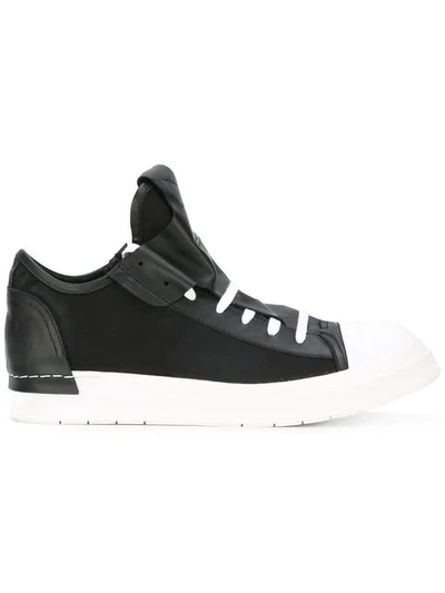 Cinzia Araia Smooth Leather & Cotton Canvas Sneakers, Black