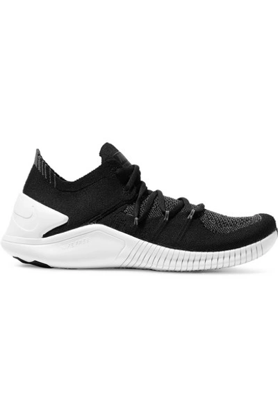 Nike Women's Free Tr 3 Flyknit Low-top Sneakers In Black/white
