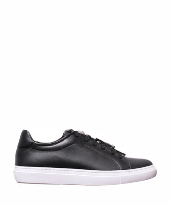 Versus Leather Sneakers With Logo In Black | ModeSens