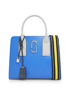 Marc Jacobs Big Shot Color Block Saffiano Leather Satchel In Academy Blue/gold