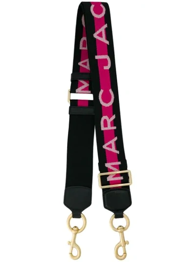 Marc Jacobs Logo Webbing Guitar Bag Strap - Pink In Pink Multi/gold