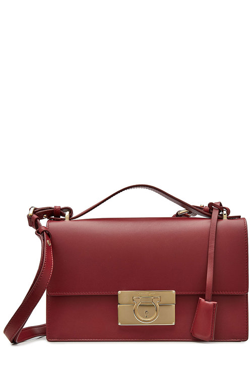 Salvatore Ferragamo Leather Shoulder Bag In Red | ModeSens
