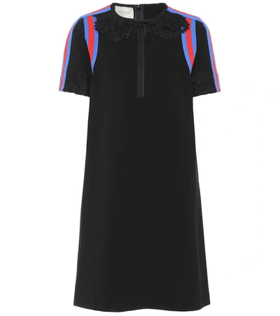 Gucci Stretch Viscose Jersey Dress With Lace In Black