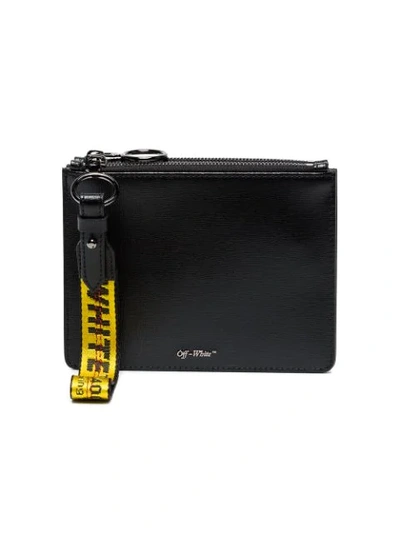 Off-white Black Double Flat Leather Pouch
