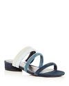 Rebecca Minkoff Women's Kade Color-block Suede Slide Sandals In Dark Blue/black