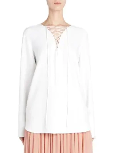 Stella Mccartney Cadet Lace-up Stretch Tunic In Snow