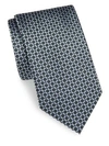 Brioni Circle Link Silk Tie In Verde Blue