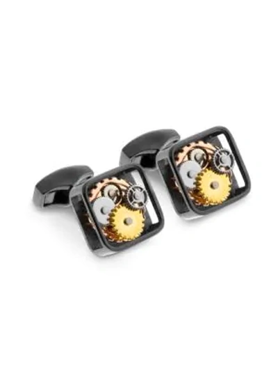 Tateossian Gear Cuff Links In Gunmetal