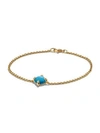 David Yurman Châtelaine Bracelet With Gemstone And Diamonds In 18k Gold In Turquoise