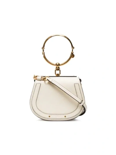 Chloé White Nile Small Leather Bracelet Bag