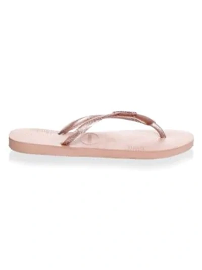 Havaianas Textured Rubber Thong Flip-flops In Rose