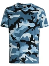Valentino Camouflage Print T-shirt In Fcamou Denim