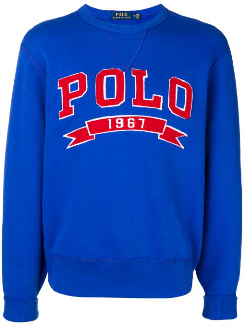 red and blue polo sweater