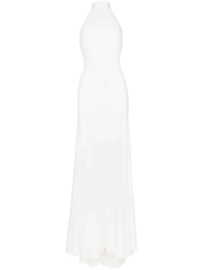 Stella Mccartney F18 Magnolia Halter Lace Wedding Dress In White