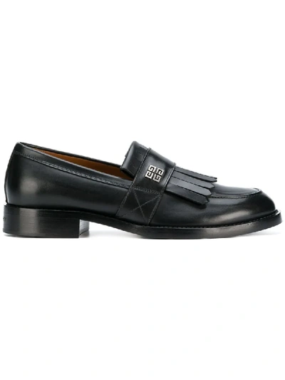 Givenchy 4g-logo Fringed Leather Loafers In Black