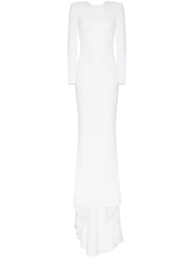 Stella Mccartney F18 Ruby Long Sleeve Cutout Wedding Dress In White