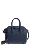 Givenchy 'mini Antigona' Sugar Leather Satchel - Blue In Night Blue