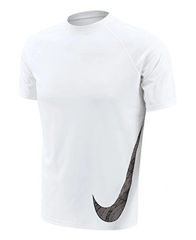 Nike Men's Heat Swoosh Short Sleeve Shirt Hydro Rash Guard In White