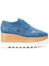Stella Mccartney Star Elyse Denim Platform Shoes In Blue