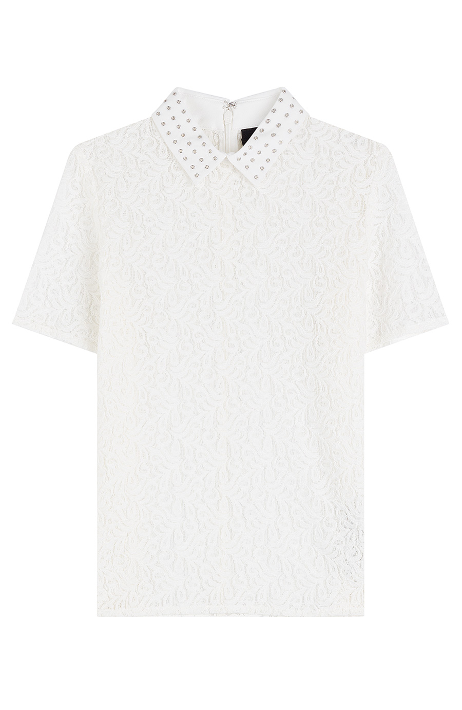 The Kooples Lace Polo Shirt With Embellished Collar | ModeSens