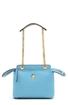 Fendi Dotcom Click Quilted Leather Satchel - Blue In Light Blue Powder