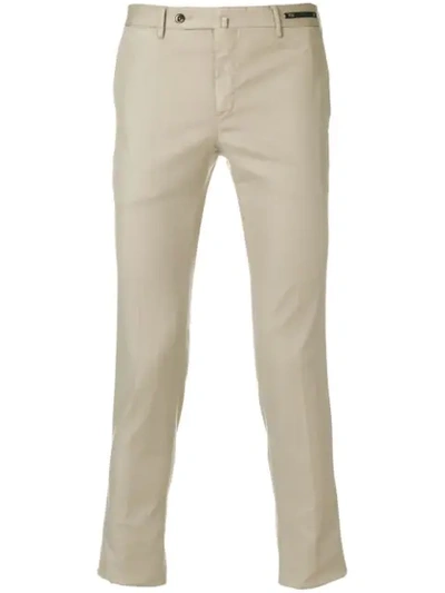 Pt01 Slim-fit Silk-blend Silkochino Trousers In Sand