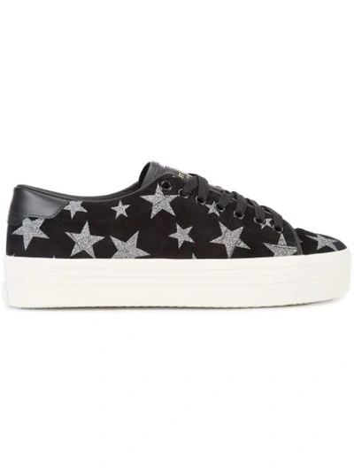 Saint Laurent Court Classic Star-print Sneaker, Black/platinum