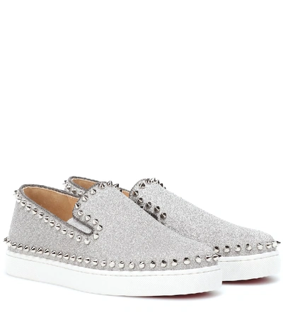 Christian Louboutin Sequin Boat Slip-On Sneakers