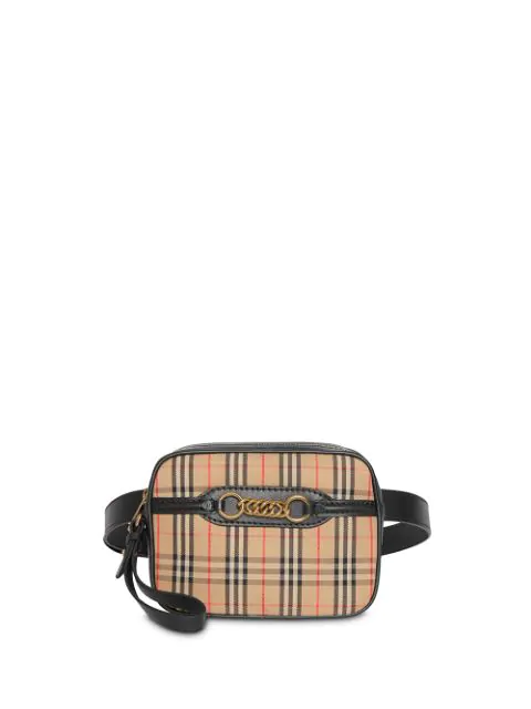 the 1983 check link bag with leather trim