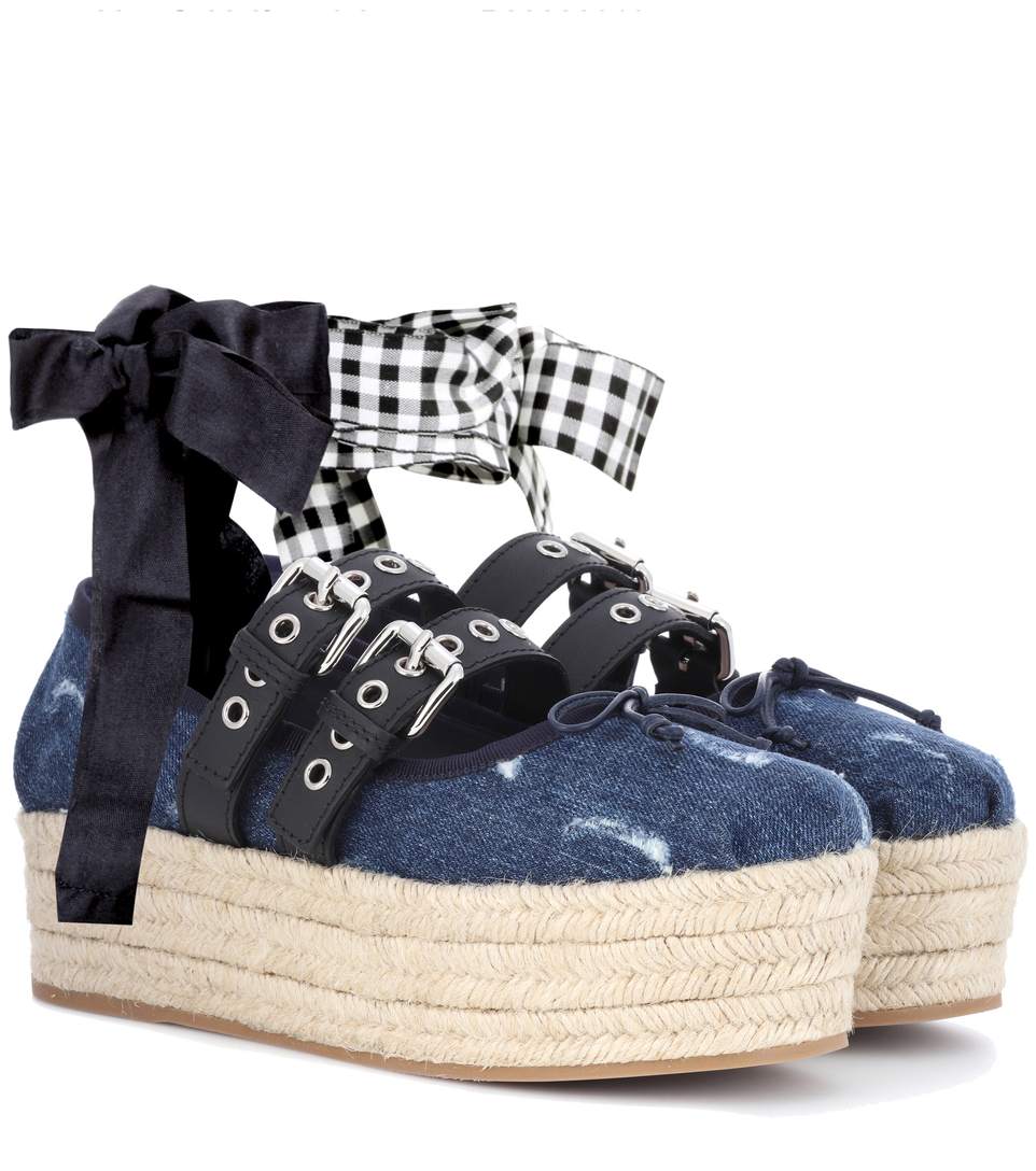 miu miu lace up ballet flats