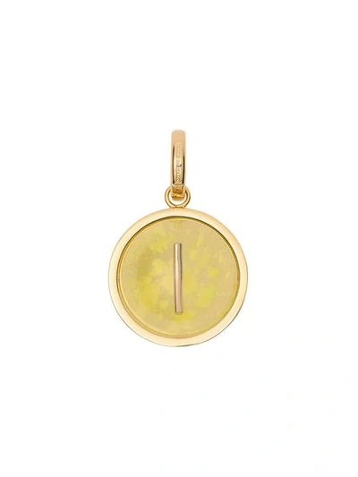 Burberry Marbled Resin `i` Alphabet Charm In Gold
