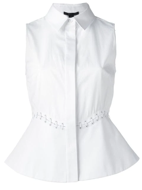 Alexander Wang Lace-up Detail Sleeveless Blouse In White | ModeSens