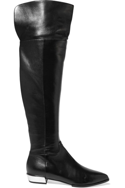 Sergio Rossi Leather Knee Boots | ModeSens