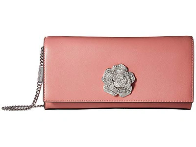 Michael Michael Kors Bellamie Large East-west Clutch Bag In Rose Pink/silver