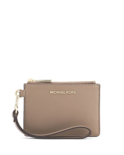 Michael Michael Kors Money Pieces Small Leather Coin Purse In Truffle/gold