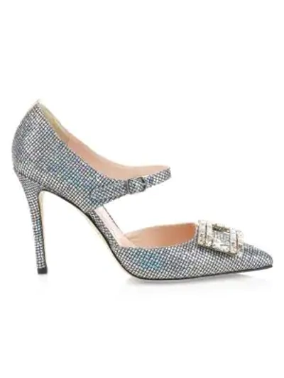 Sjp By Sarah Jessica Parker Trinity Embellished Buckle Pumps In Silver