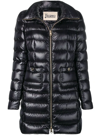Herno Mid-length Puffer Jacket In Black