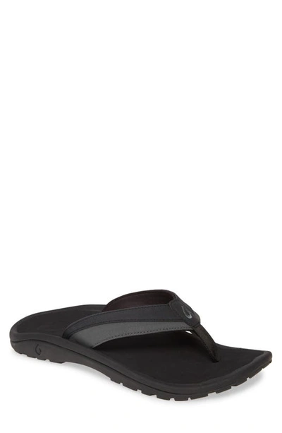 Olukai 'ohana Koa' Flip Flop In Dark Shadow