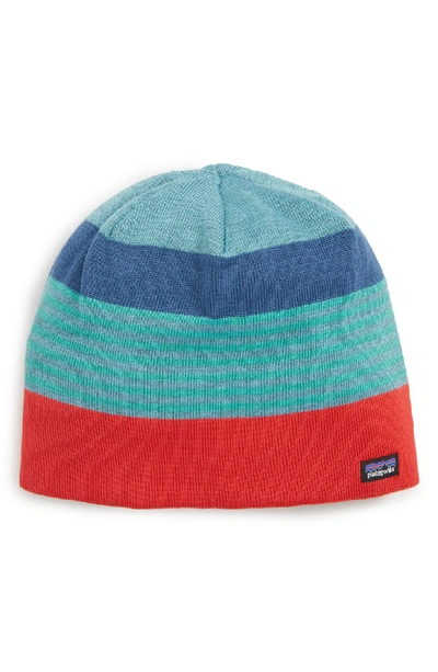 Patagonia Knit Cap - Red In Fitxroy Stripe Tomato