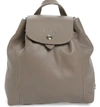 Longchamp Extra Small Le Pliage Cuir Backpack - Grey In Pebble