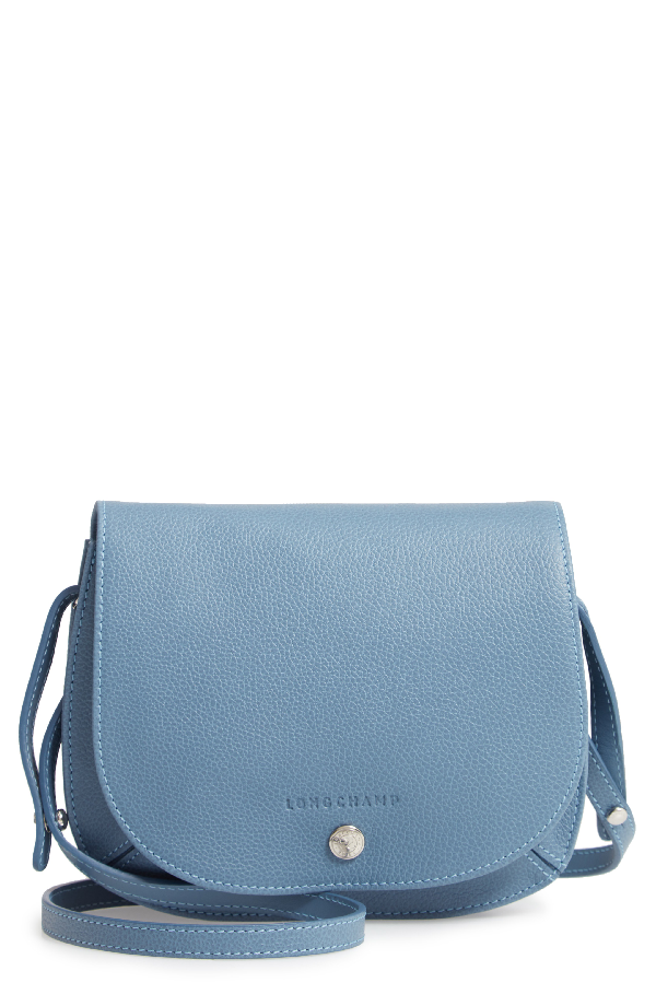 Longchamp Small Le Foulonne Leather Crossbody Bag - Blue In Nordic ...
