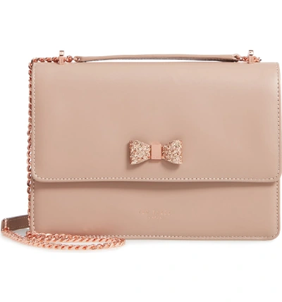 Ted Baker Lilyiah Bow Convertible Crossbody Bag - Beige In Taupe
